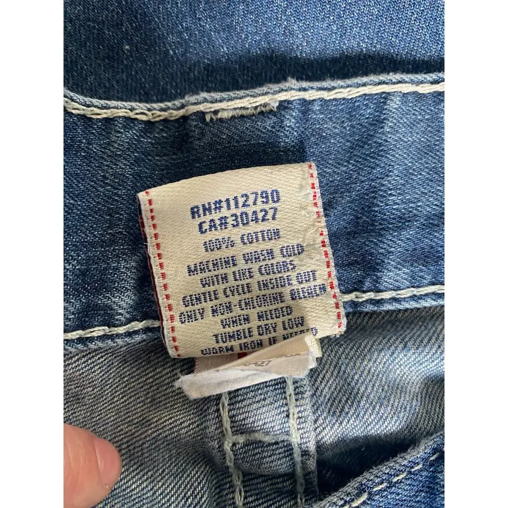 True Religion Jeans Mens Ricky Straight Denim Pockets 33